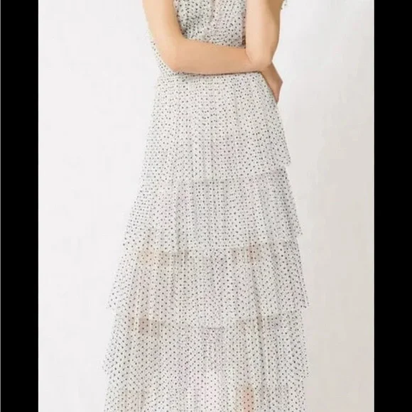 Maje Dresses Maje White Flutter Sleeve Maxi Gown Poshmark